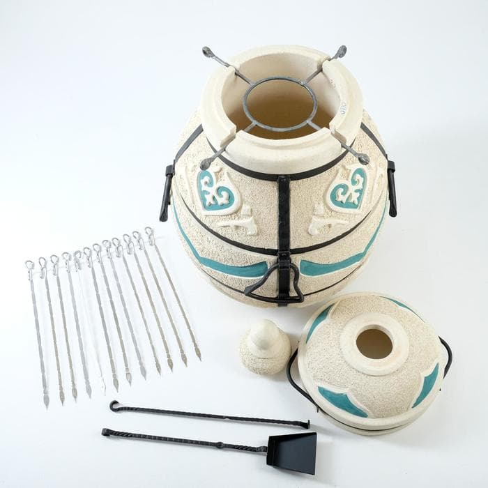 Тандыр «Сармат Дастархан» h=113 см, d=68, 167 кг, 12 шампуров, кочерга, совок, керамика