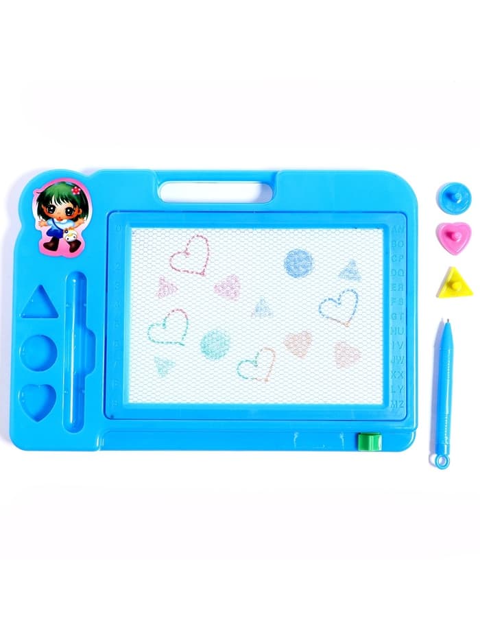 Доска магнитная с цветной крошкой, 3 штампика в комплекте, МИКС