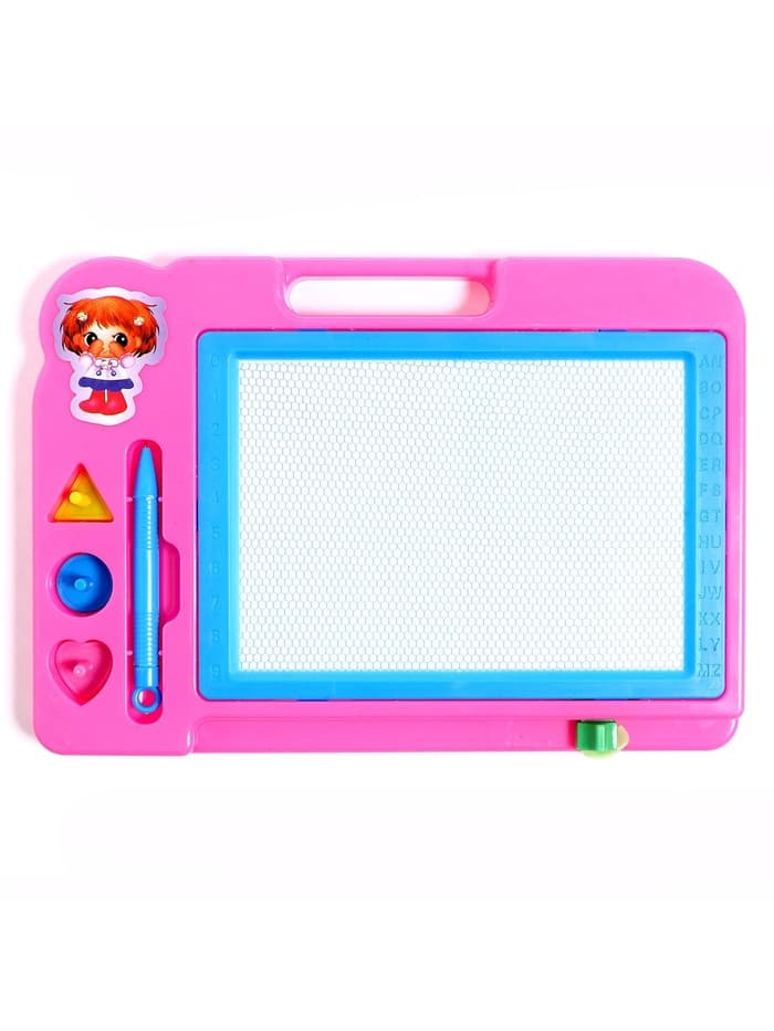 Доска магнитная с цветной крошкой, 3 штампика в комплекте, МИКС