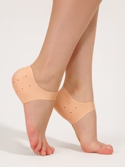 Напяточники для педикюра, силиконовые, с перфорацией, универсальный размер, 10×10.5 см, бежевые