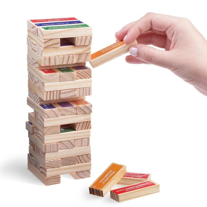 Дженга падающая башня ЛАС ИГРАС «Викторина», 54 бруска, 7+