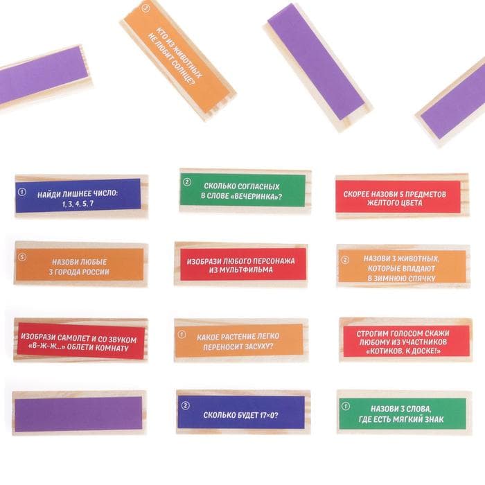 Дженга падающая башня ЛАС ИГРАС «Викторина», 54 бруска, 7+