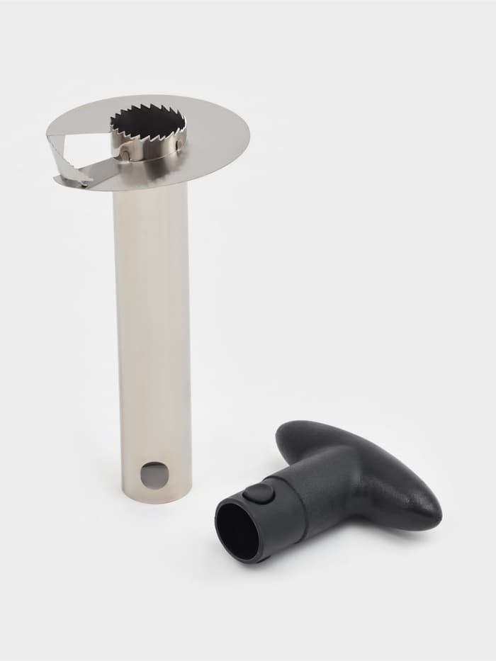 Нож фигурный для ананаса/нарезки фруктов, 9×25 см, чёрный