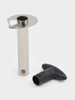 Нож фигурный для ананаса/нарезки фруктов, 9×25 см, чёрный