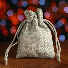 Холщовый мешочек для украшений, подарков и трав, текстиль «Эко», серый, 7×9 см