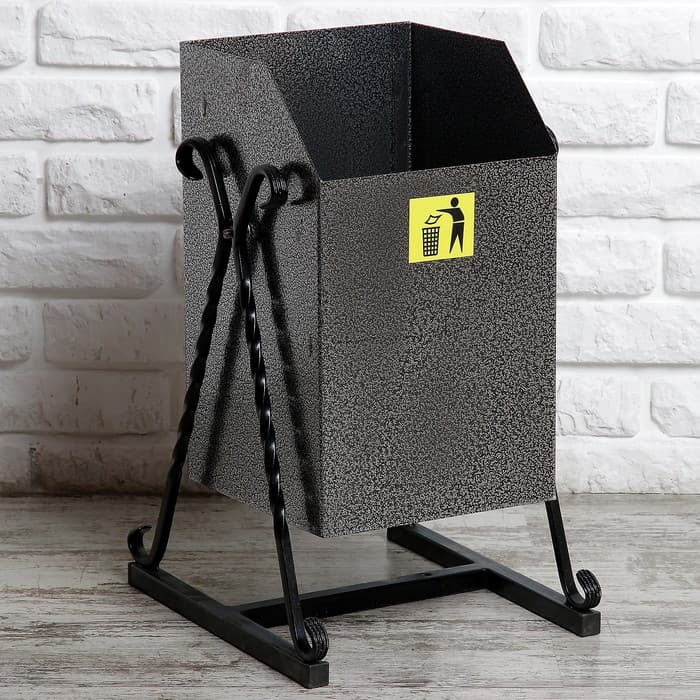 Урна для мусора «Квадратная», уличная, 22 л, бак 0.5 мм, 50×33×33 см, серая