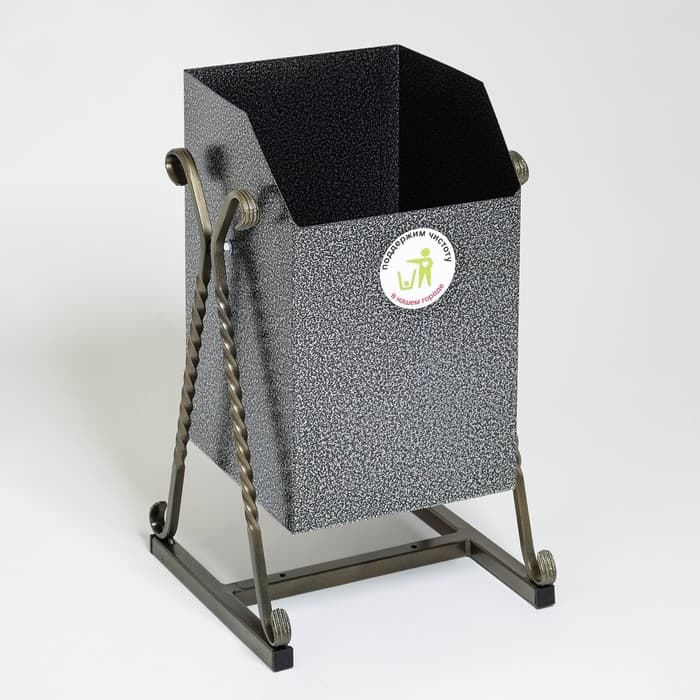 Урна для мусора «Квадратная», уличная, 22 л, бак 0.5 мм, 50×33×33 см, серая