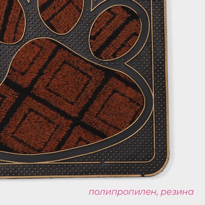 Коврик придверный Доляна «Лапка», 40×70 см, МИКС