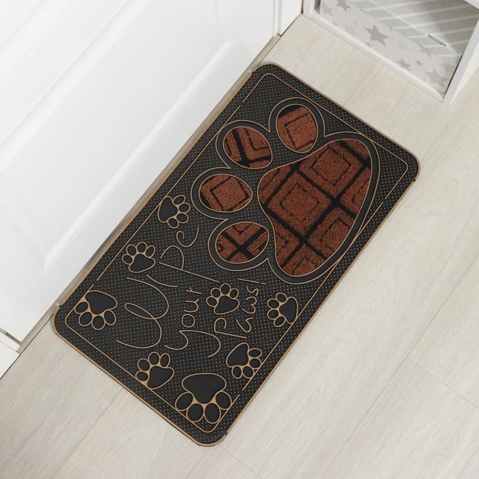 Коврик придверный Доляна «Лапка», 40×70 см, МИКС