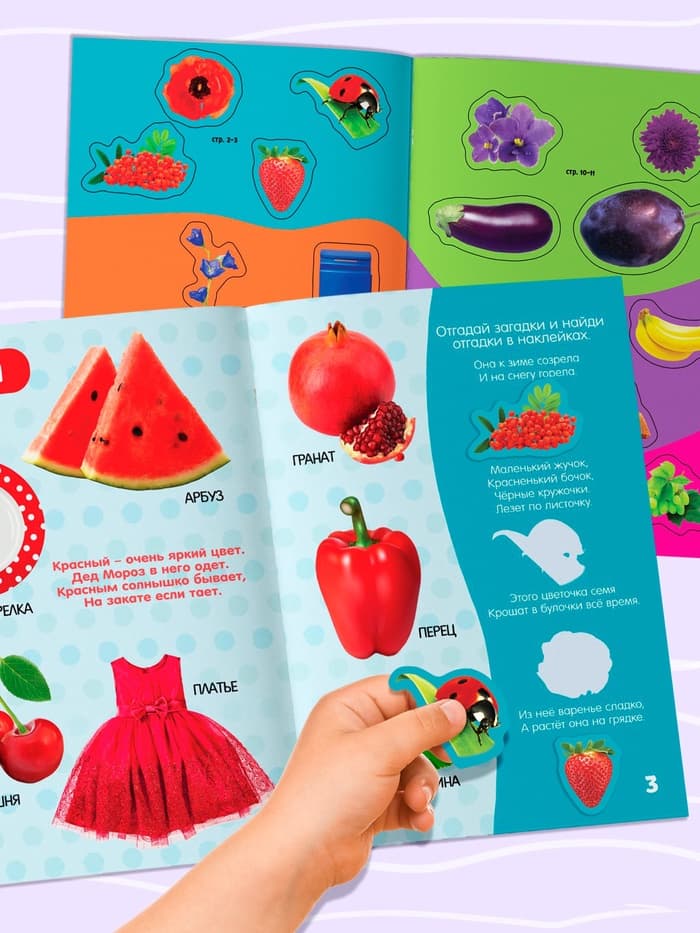 Книги с наклейками, набор №2, 6 шт. по 12 стр.