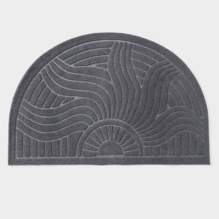 Коврик придверный полукруглый Доляна «Солнце», влаговпитывающий, без окантовки, 40×60 см, МИКС