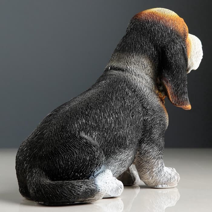 Садовая фигура из полистоуна «Щенок бассет хаунда », 16×25×13 см