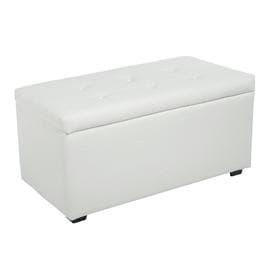 Пуф «Мартин», с ящиком для хранения, 400×800×420 мм, экокожа, цвет белый глянец