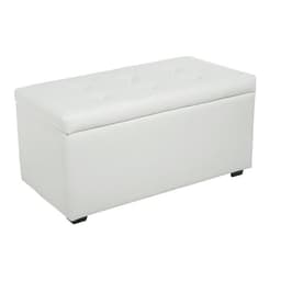 Пуф «Мартин», с ящиком для хранения, 400×800×420 мм, экокожа, цвет белый глянец