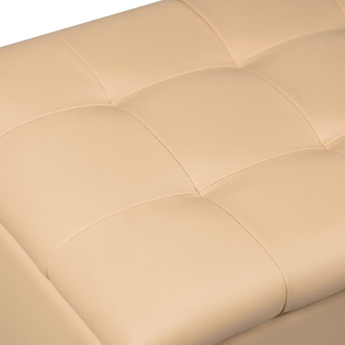 Пуф «Стенли», 400×400×420 мм, экокожа, цвет бежевый