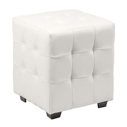 Пуф «Стенли», 400×400×420 мм, экокожа, цвет белый