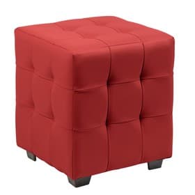 Пуф «Стенли», 400×400×420 мм, экокожа, цвет красный