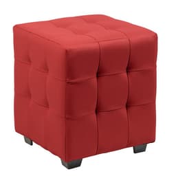Пуф «Стенли», 400×400×420 мм, экокожа, цвет красный