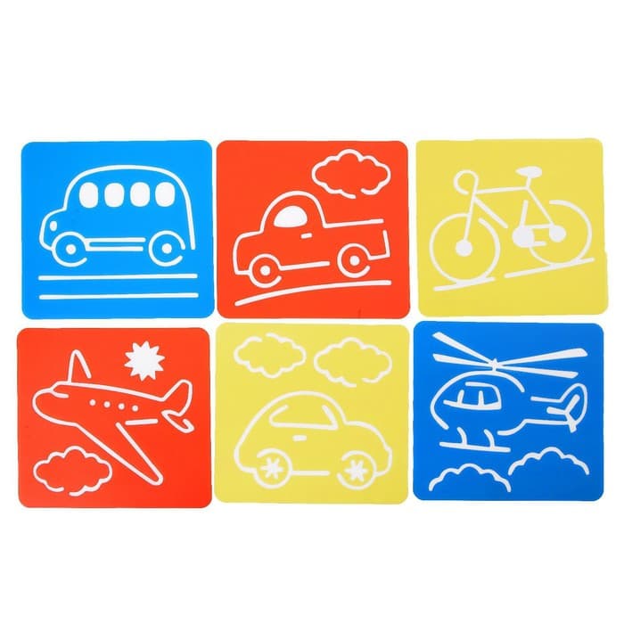 Трафареты «Транспорт» лист бумаги набор (6 шт.)