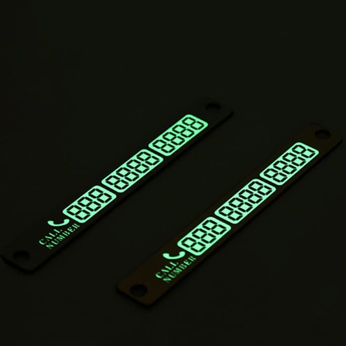 Табличка для номера телефона TORSO, 17×10 см, светится в темноте, хром