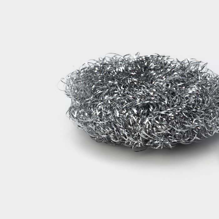 Губка для посуды Доляна, спираль, металлическая, 6×6×2 см