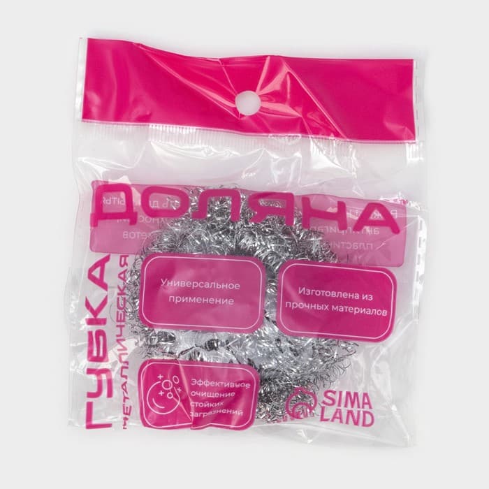 Губка для посуды Доляна, спираль, металлическая, 6×6×2 см