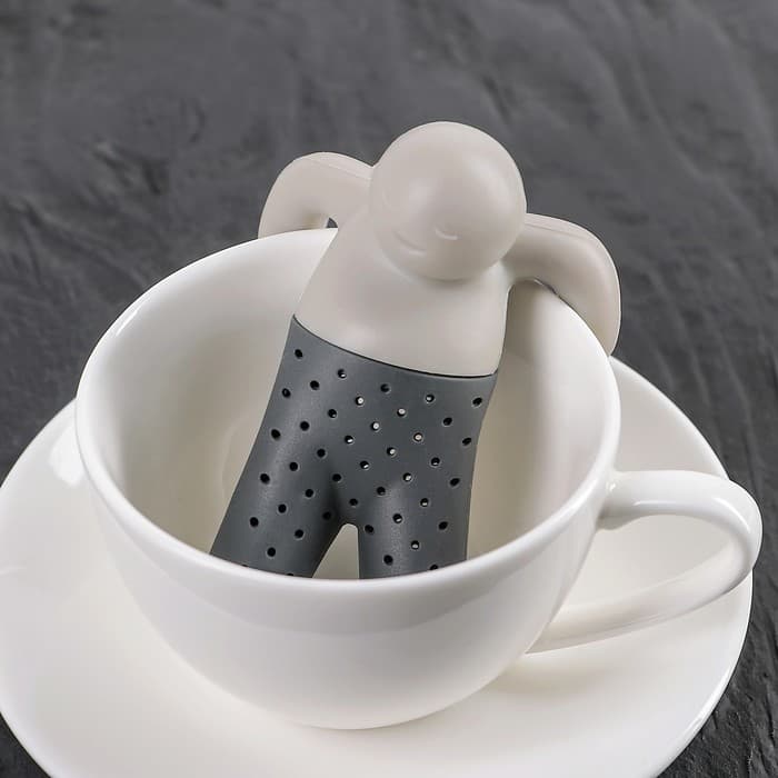 Ситечко для чая Доляна «Человечек», 8.5×7×3 см, цвет серый