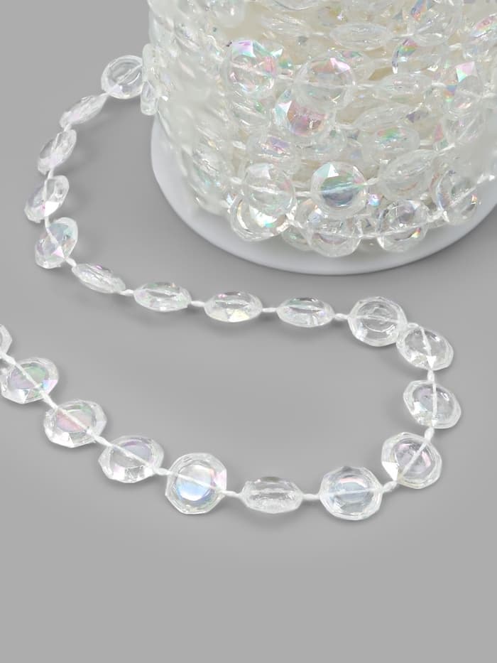 Бусы на нитях, с голографией, 10 мм, 9±1 м, прозрачные