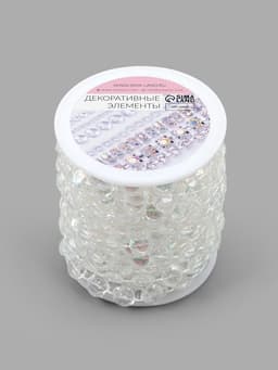 Бусы на нитях, с голографией, 10 мм, 9±1 м, прозрачные