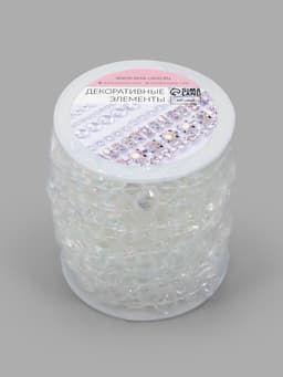 Бусы на нитях, с голографией, 10 мм, 9±1 м, прозрачные