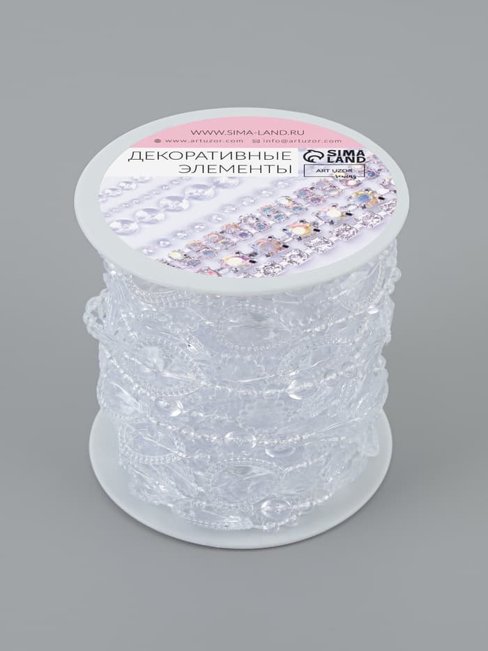 Бусы на нитях, 15 мм, 9±1 м, прозрачные