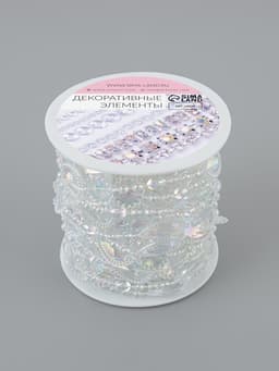 Бусы на нитях, с голографией, 15 мм, 9±1 м, прозрачные
