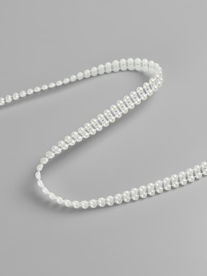 Жемчуг на нитях, плоский, 7 мм, 9±1 м, цвет молочный