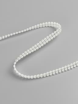 Жемчуг на нитях, плоский, 7 мм, 9±1 м, цвет молочный