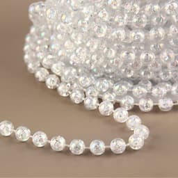 Бусы на нитях, с голографией, 6 мм, 9±1 м, прозрачные