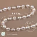 Бусы на нитях, с голографией, 8 мм, 9±1 м, прозрачные