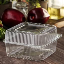 Контейнер одноразовый с неразъёмной крышкой ПР-К-15 В, пластик, квадратный, 250 мл, 15.2×8.1 см, прозрачный