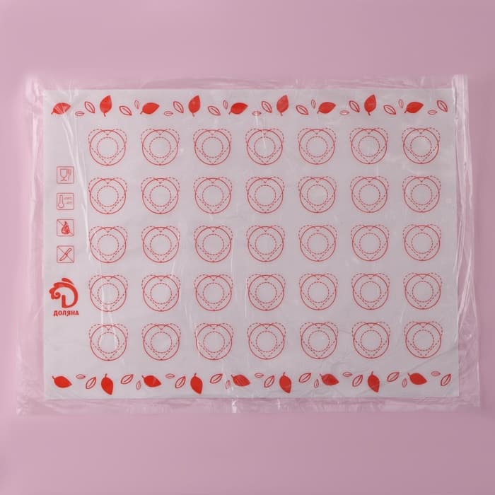 Коврик для выпечки армированный Доляна «Макарун», силикон, 40×30 см