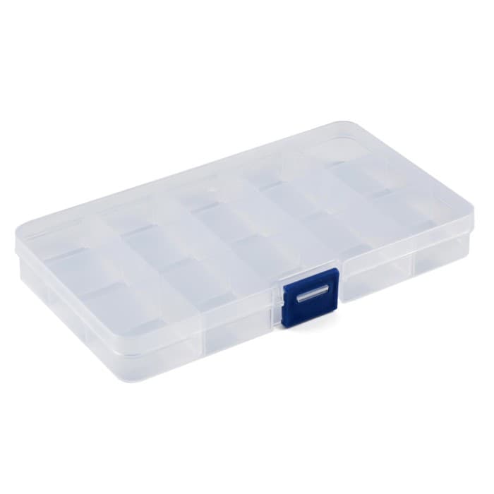 Контейнер для хранения крепежа, пластиковый, 15 ячеек, прозрачный