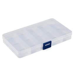 Контейнер для хранения крепежа, пластиковый, 15 ячеек, прозрачный