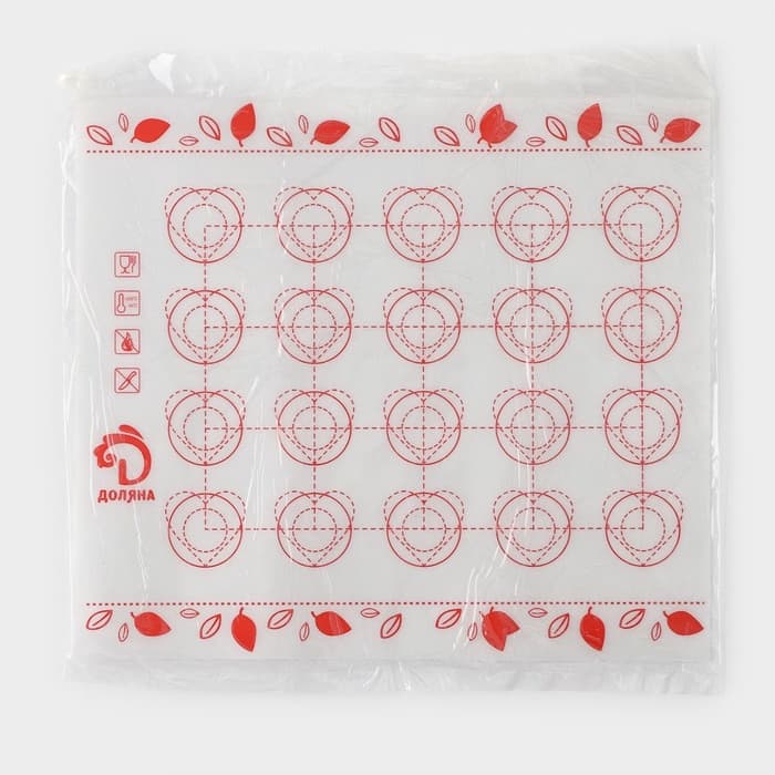 Коврик для выпечки армированный Доляна «Макарун», силикон, 29.3×26 см, белый