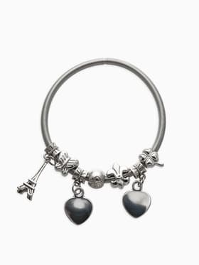 Браслет с шармами «Марджери. Сердце Парижа», d=6 см, цвет серебро