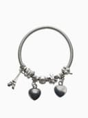 Браслет с шармами «Марджери. Сердце Парижа», d=6 см, цвет серебро