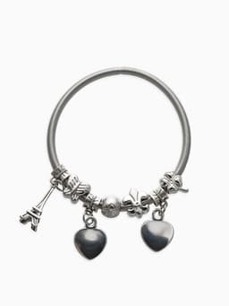 Браслет с шармами «Марджери. Сердце Парижа», d=6 см, цвет серебро