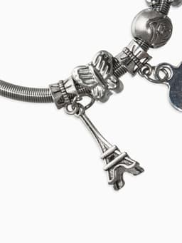 Браслет с шармами «Марджери. Сердце Парижа», d=6 см, цвет серебро