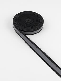 Светоотражающая лента-резинка, 20 мм, 10 ± 1 м, цвет чёрный