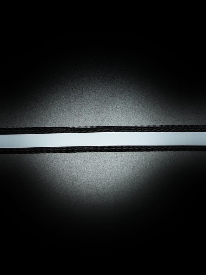 Светоотражающая лента-резинка, 20 мм, 10 ± 1 м, цвет чёрный