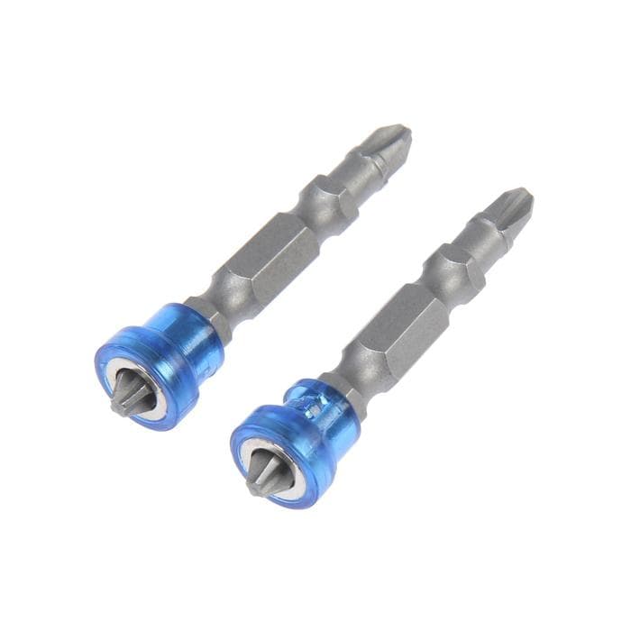 Биты двухсторонние ТУНДРА, сталь S2, круглый магнит-ограничитель, PH2×50 мм, 2 шт.