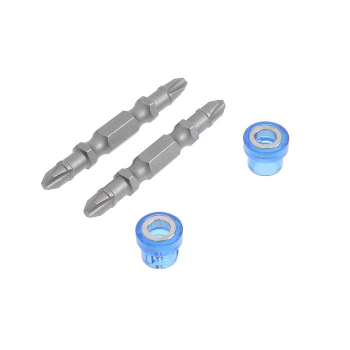 Биты двухсторонние ТУНДРА, сталь S2, круглый магнит-ограничитель, PH2×50 мм, 2 шт.