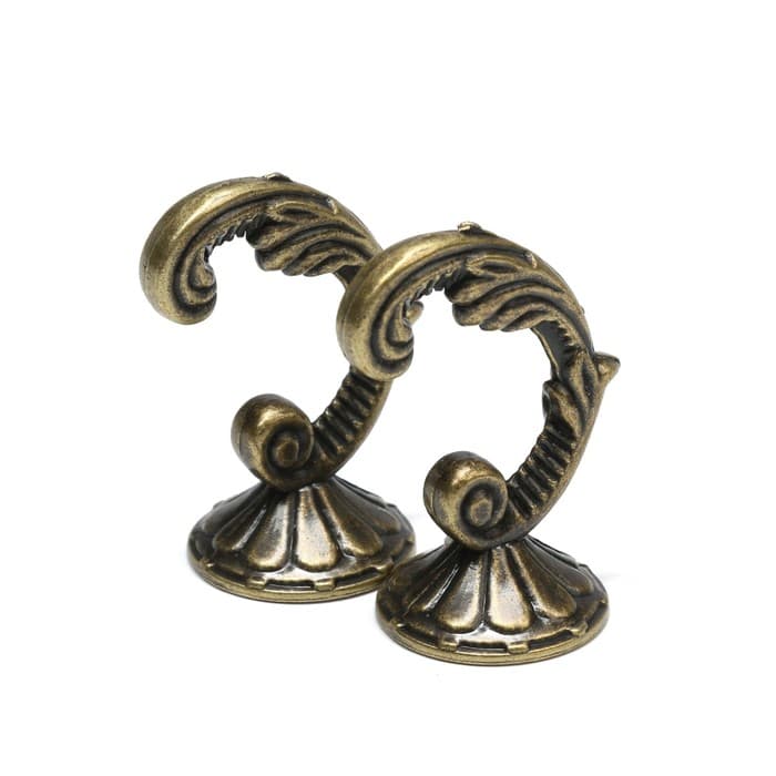Держатель для штор «ТУНДРА» KS002, однорожковый, цвет бронза, набор 2 шт.